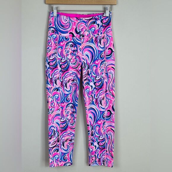 Lilly Pulitzer Weekender Luxletic Leggings Crop Flamingoals Sz Small - Picture 1 of 8
